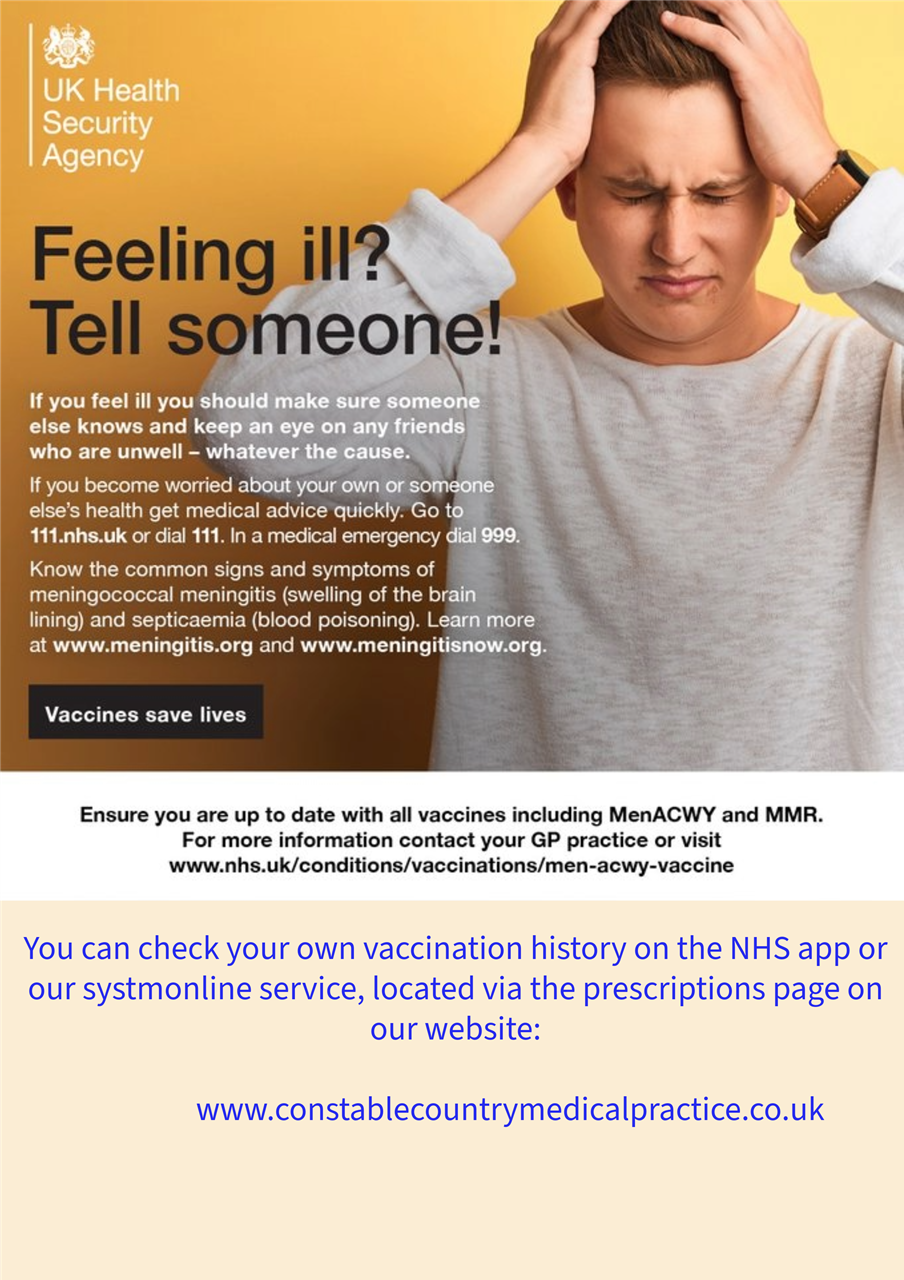 Tell friend or family you are unwell